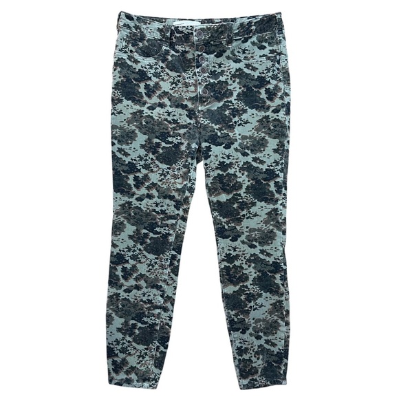 Anthropologie Pilcro Women’s High Rise Button Fly Printed Corduroy Skinny Pants - Picture 1 of 9